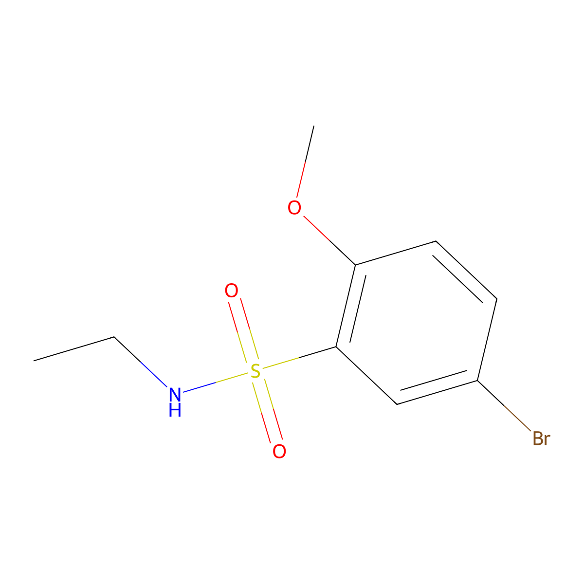 5-bromo-N-ethyl-2-methoxybenzenesulfonamide molecular structure, CAS 717892-29-0