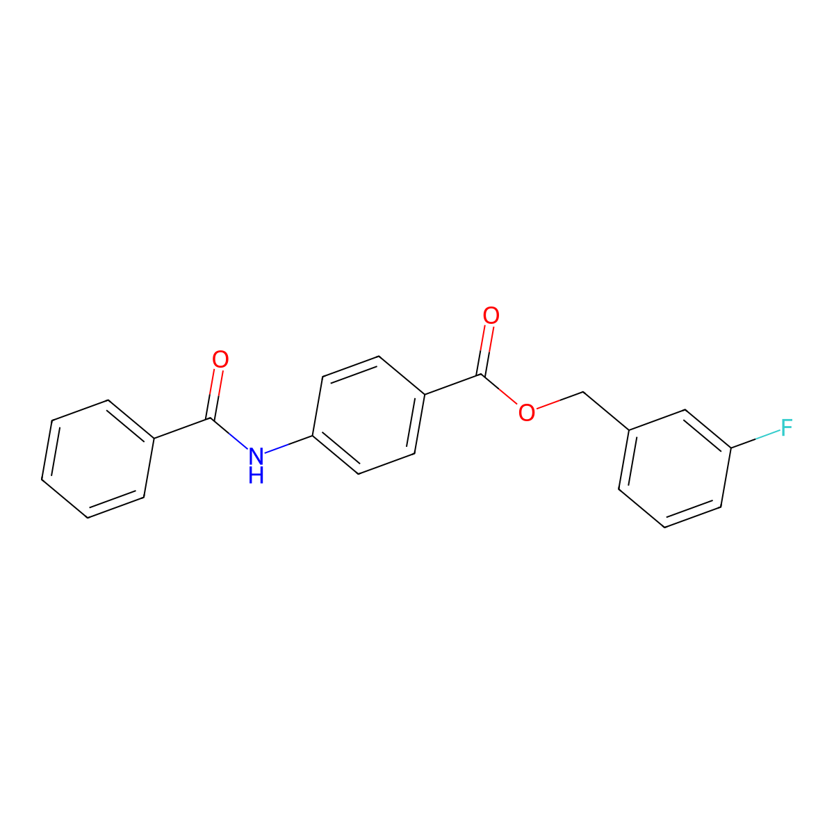 (3-Fluorophenyl)methyl 4-benzamidobenzoate molecular structure, CAS 717892-30-3