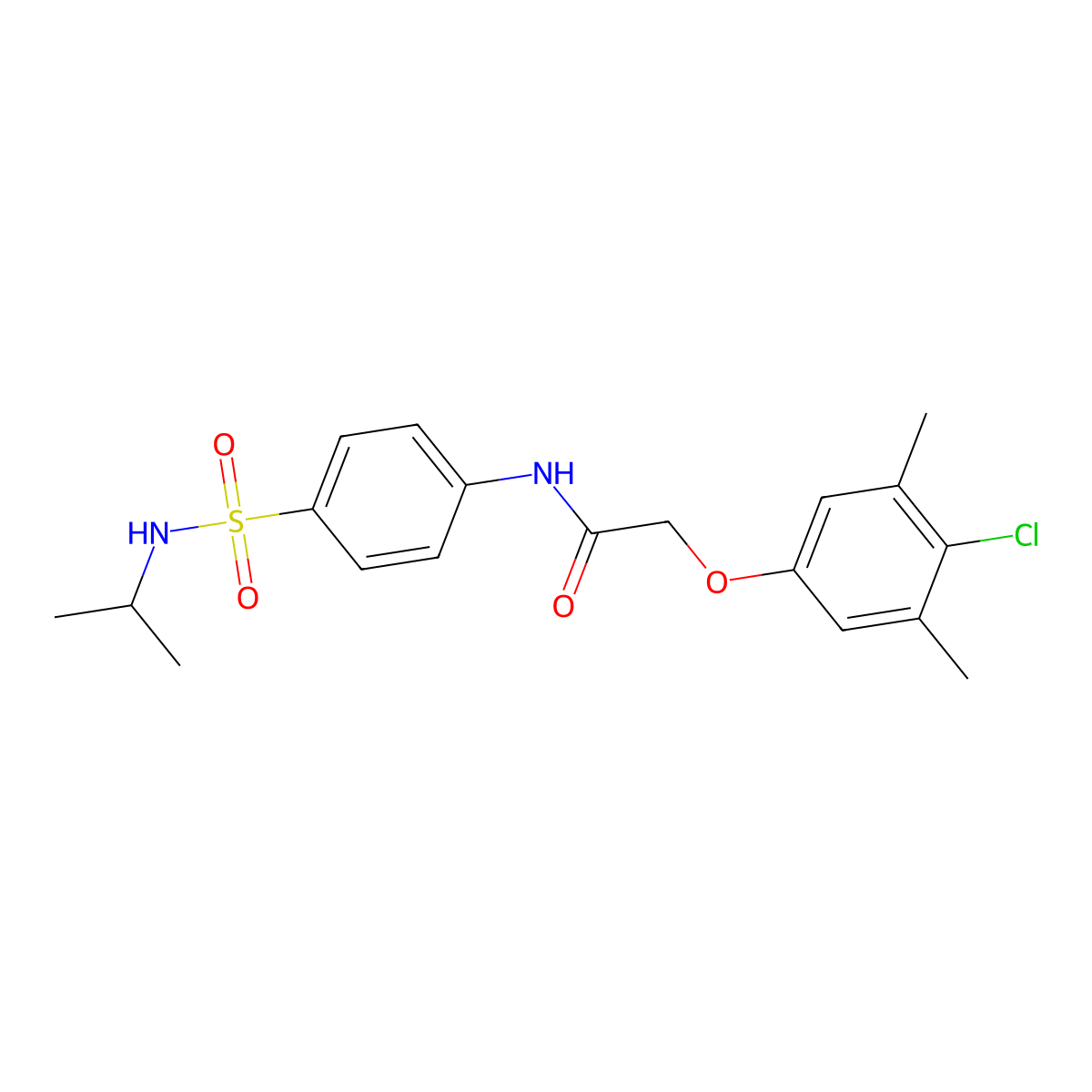 2-(4-chloro-3,5-dimethylphenoxy)-N-{4-[(isopropylamino)sulfonyl]phenyl}acetamide molecular structure, CAS 717892-38-1