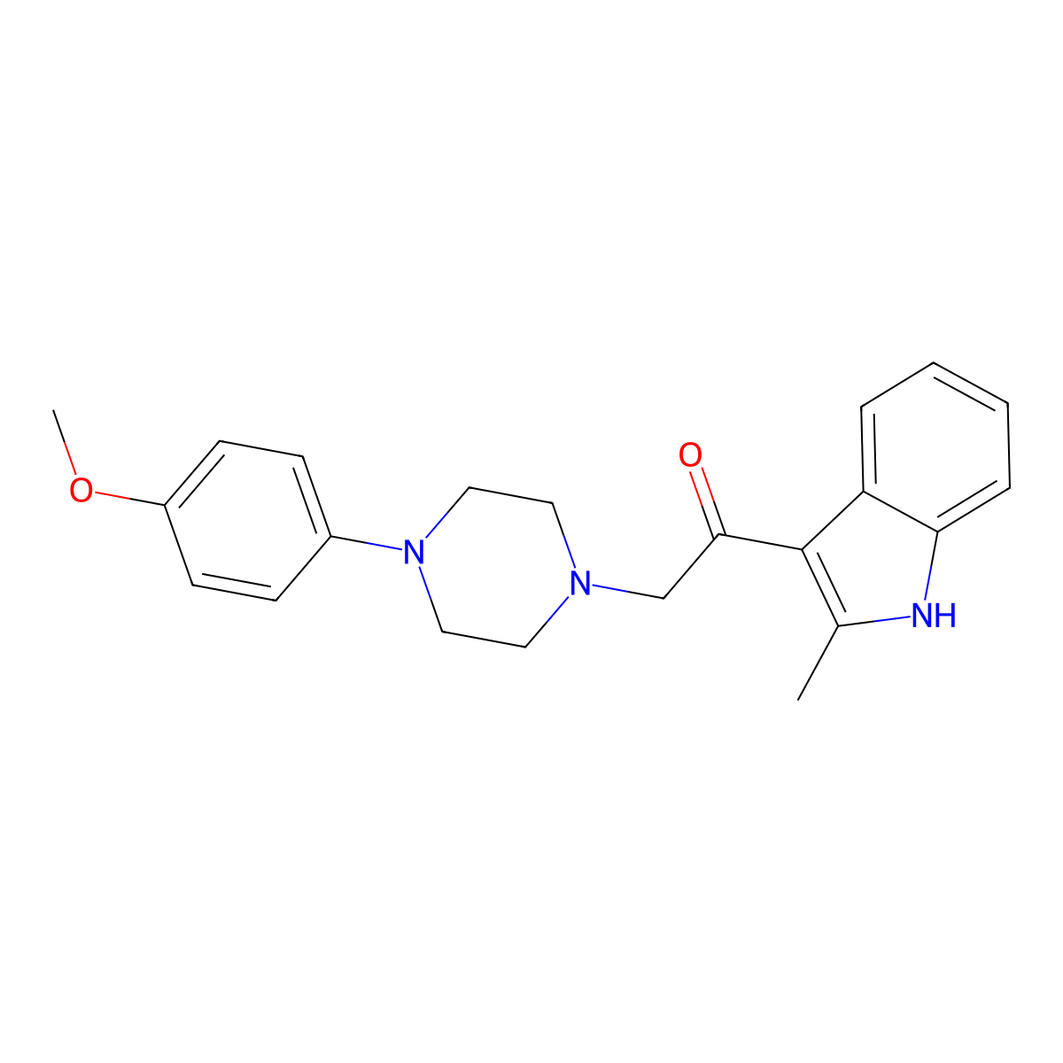 2-[4-(4-methoxyphenyl)piperazin-1-yl]-1-(2-methyl-1H-indol-3-yl)ethanone molecular structure, CAS 717892-41-6