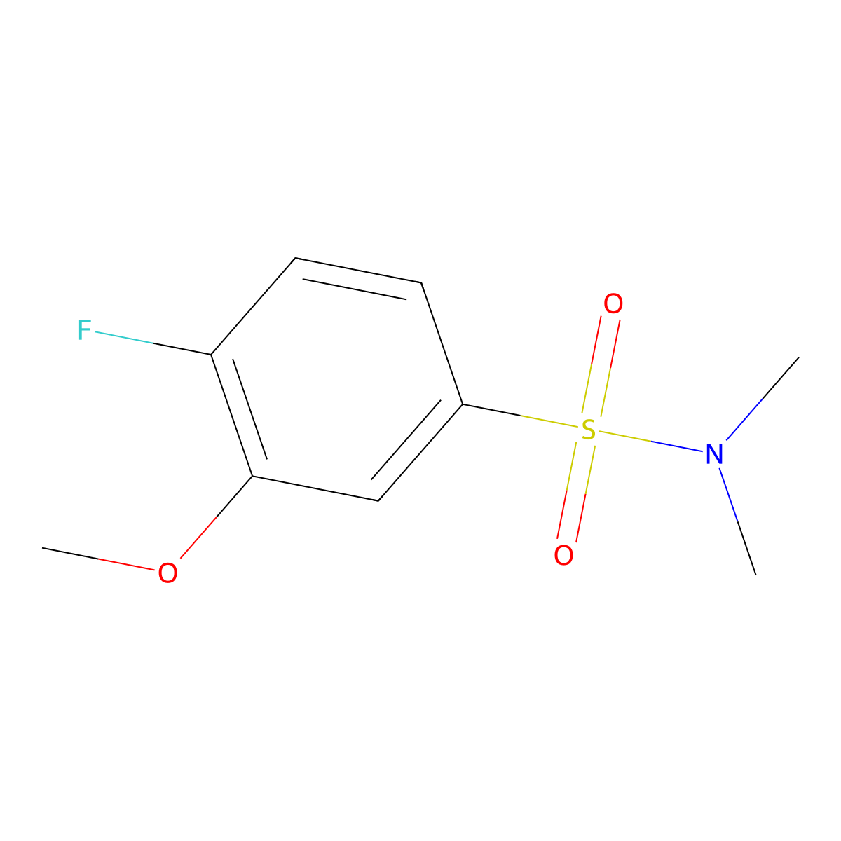 4-fluoro-3-methoxy-N,N-dimethylbenzenesulfonamide molecular structure, CAS 717892-48-3