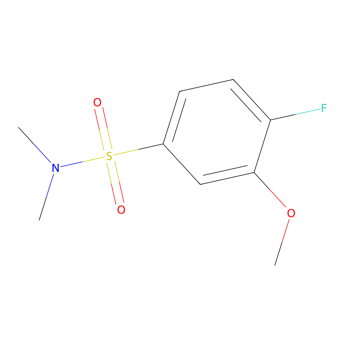 4-fluoro-3-methoxy-N,N-dimethylbenzenesulfonamide molecular structure, CAS 717892-48-3