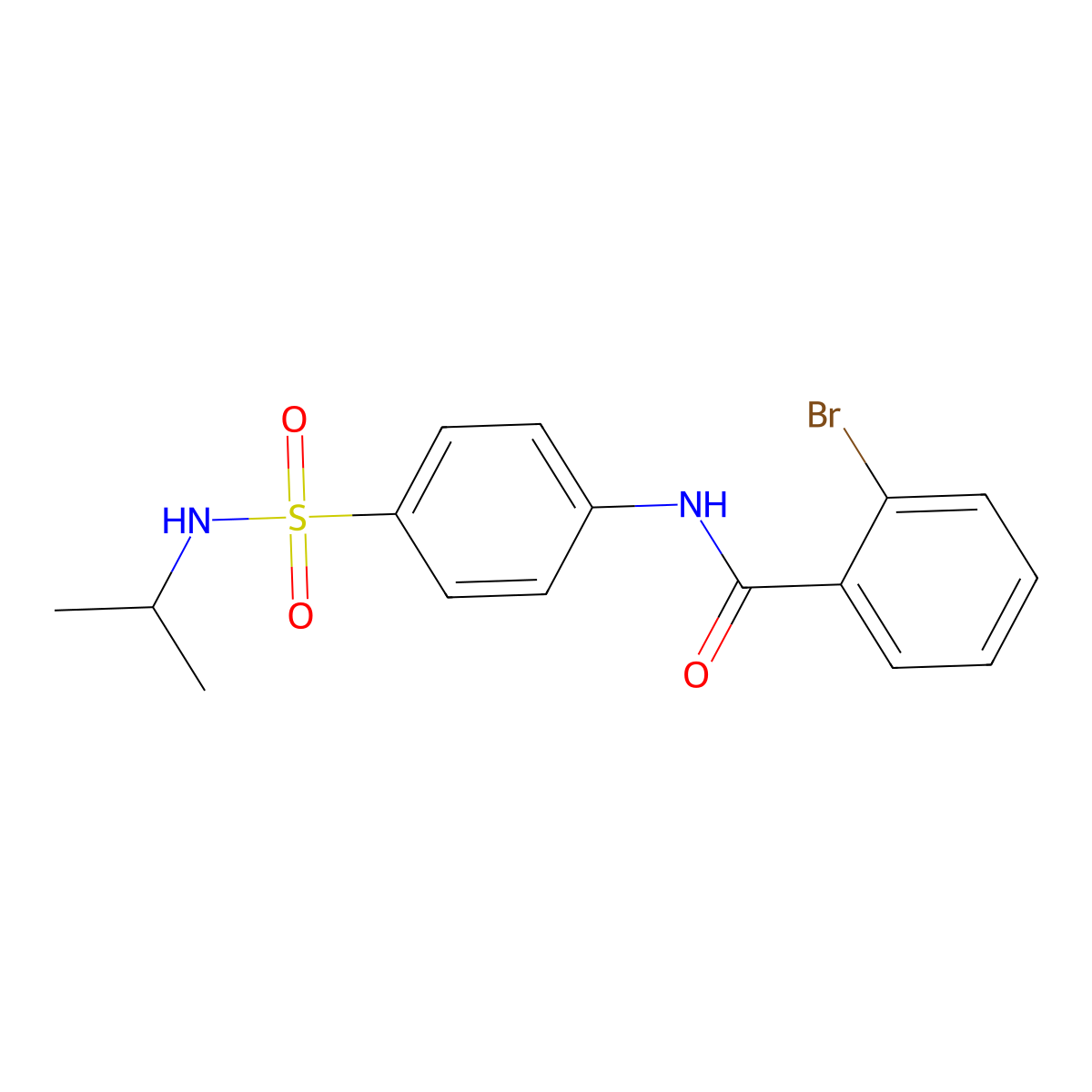 2-bromo-N-[4-(propan-2-ylsulfamoyl)phenyl]benzamide molecular structure, CAS 717892-58-5
