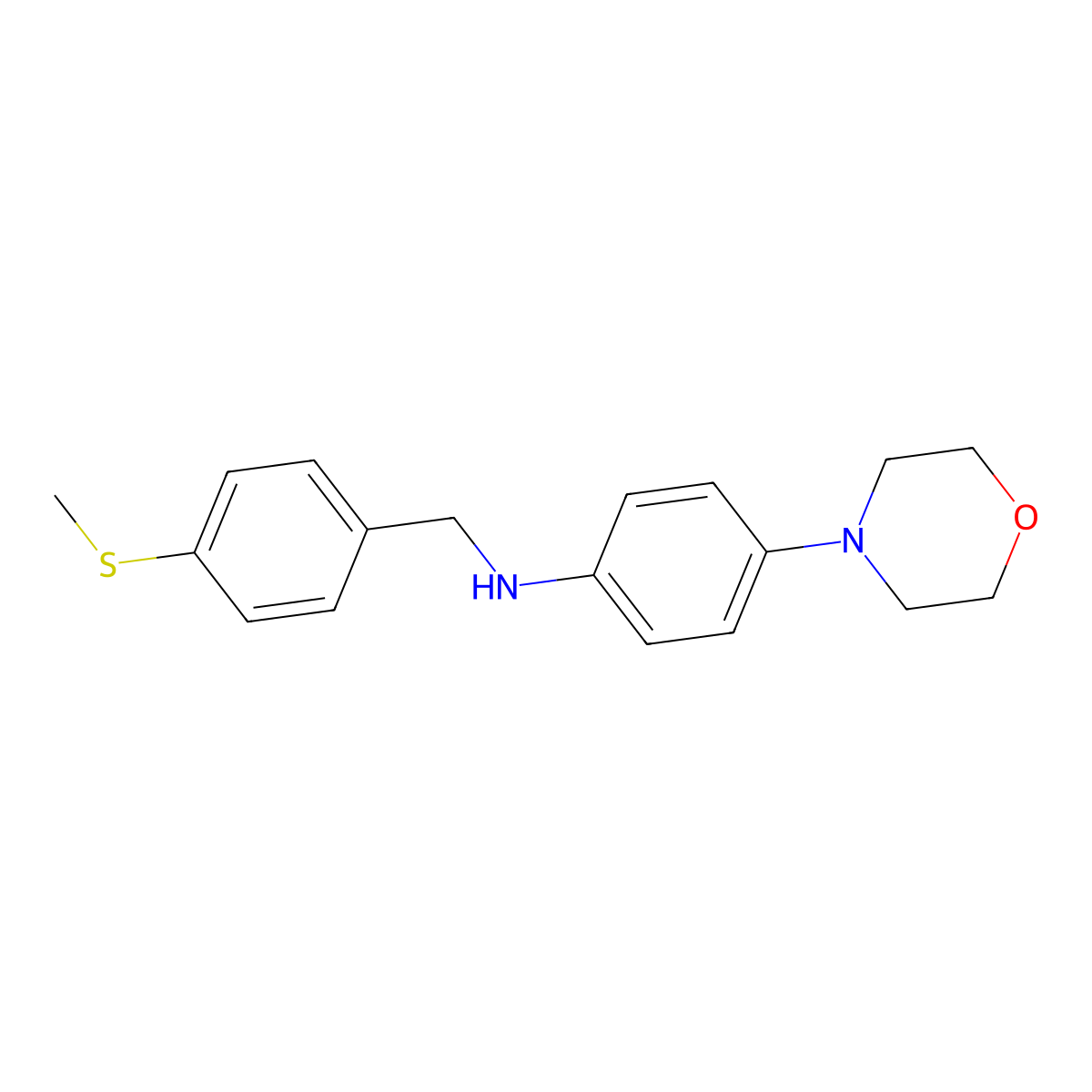 N-[4-(methylsulfanyl)benzyl]-4-(morpholin-4-yl)aniline molecular structure, CAS 717892-72-3