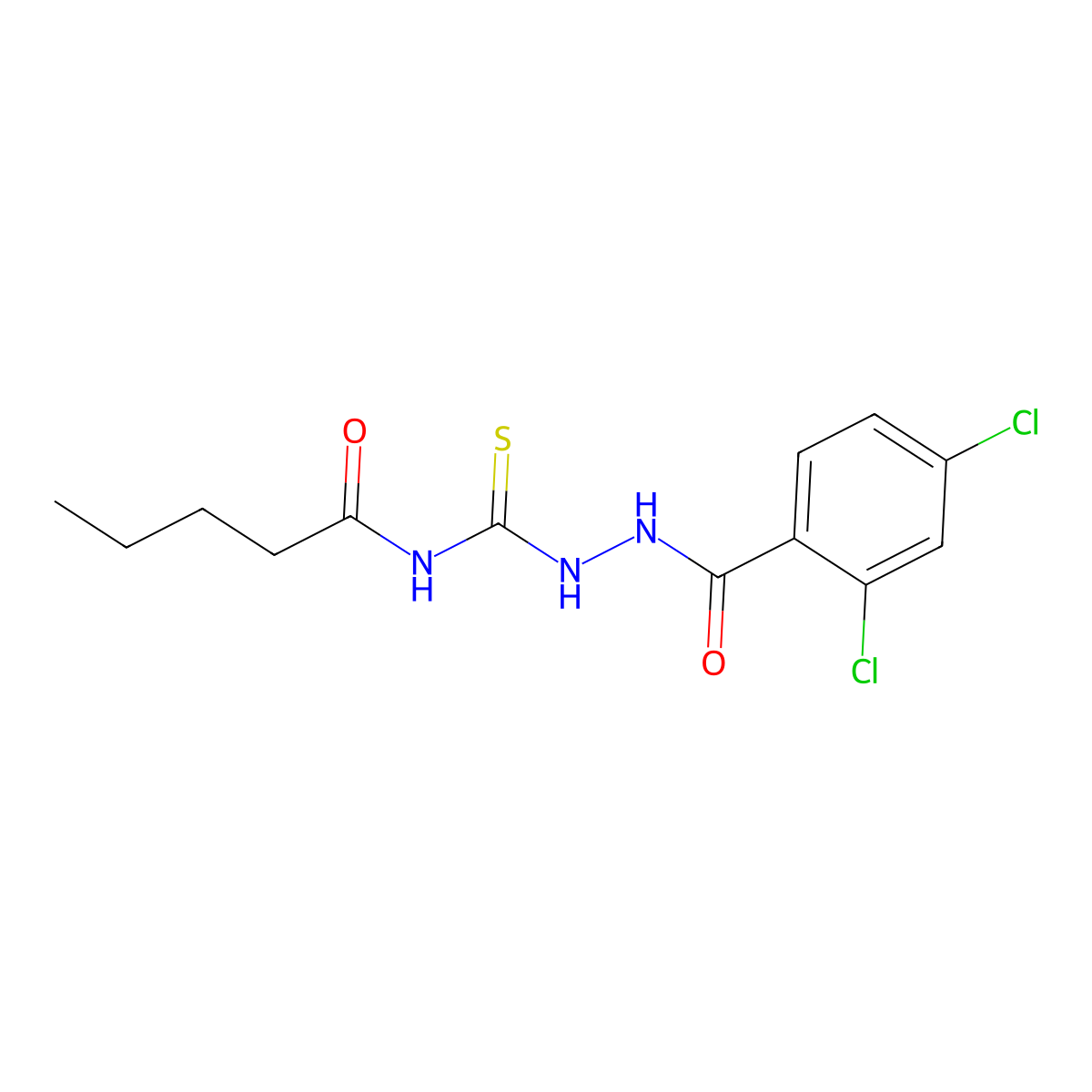 N-{[2-(2,4-dichlorobenzoyl)hydrazino]carbonothioyl}pentanamide molecular structure, CAS 717892-82-5