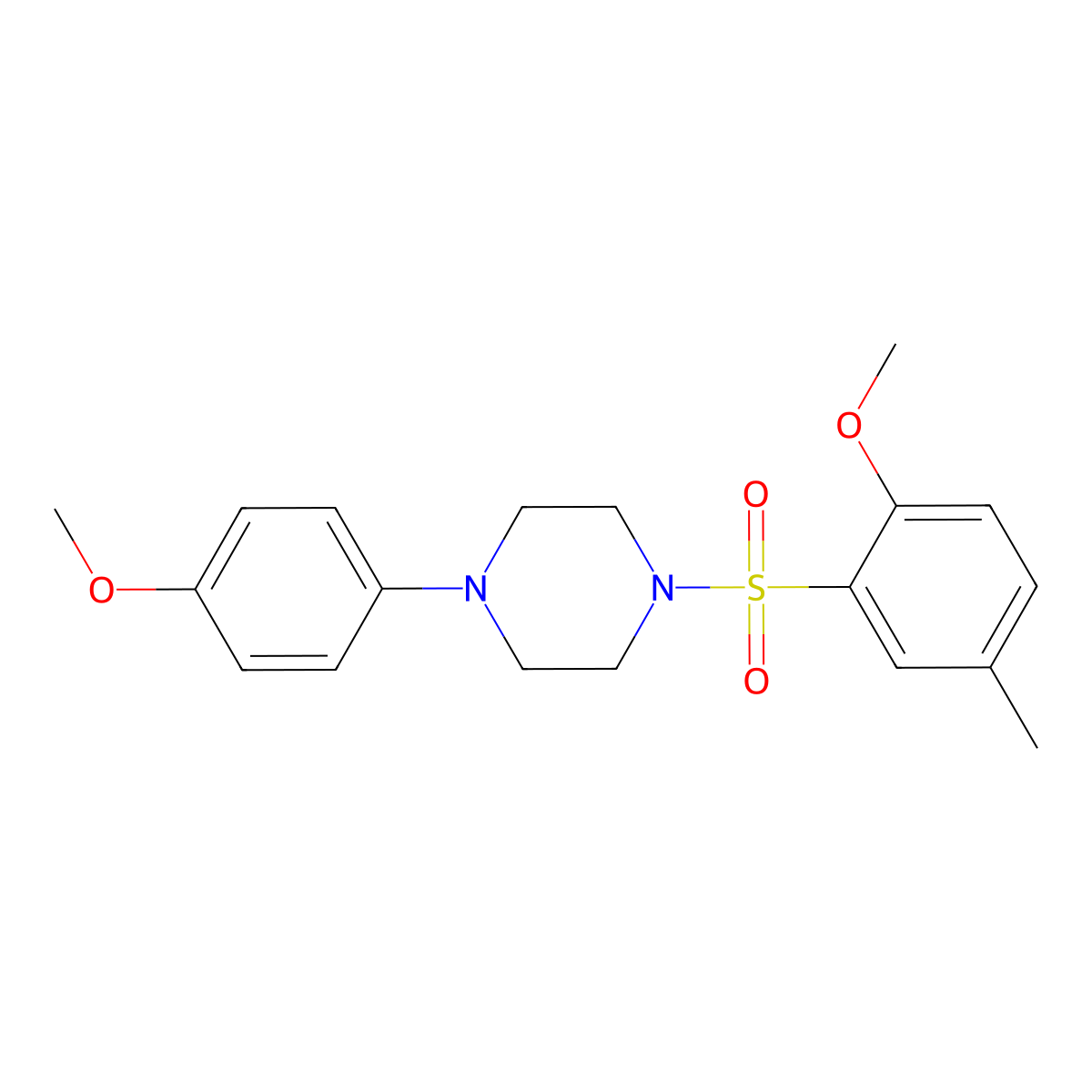 1-(2-Methoxy-5-methylphenyl)sulfonyl-4-(4-methoxyphenyl)piperazine molecular structure, CAS 717892-95-0