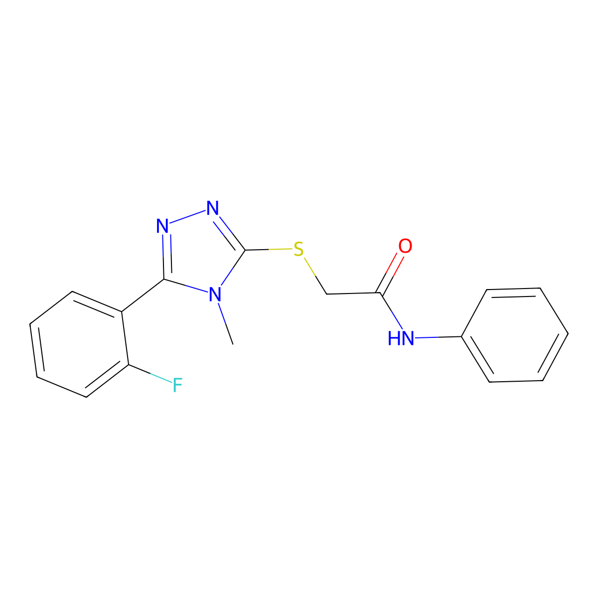 2-[[5-(2-fluorophenyl)-4-methyl-1,2,4-triazol-3-yl]sulfanyl]-N-phenylacetamide molecular structure, CAS 717892-96-1