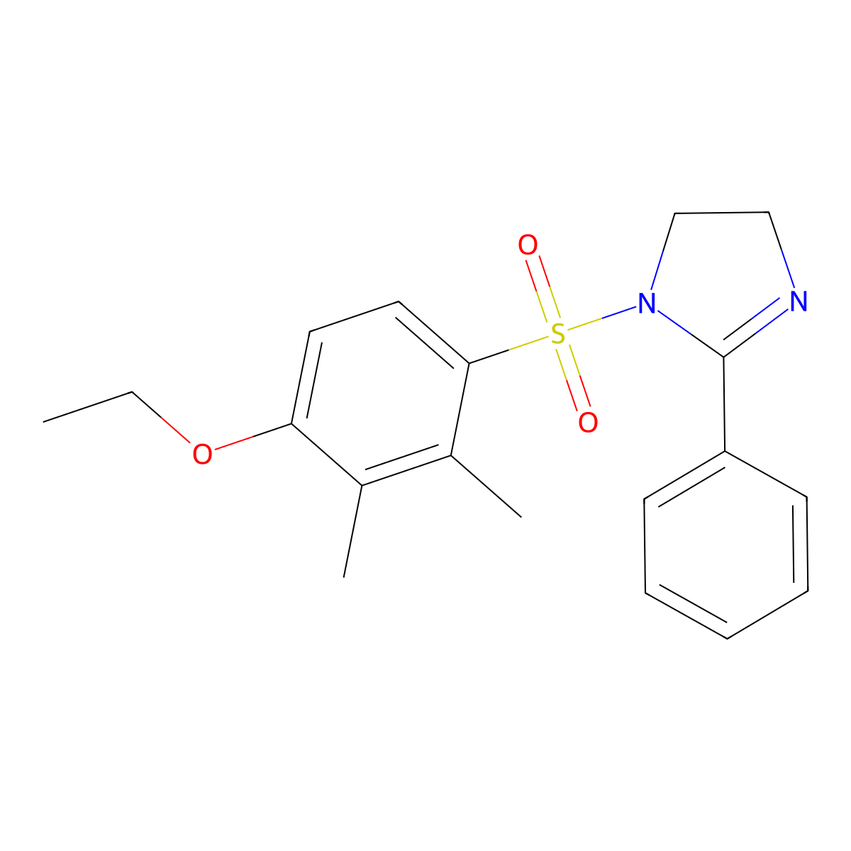 1-((4-ethoxy-2,3-dimethylphenyl)sulfonyl)-2-phenyl-4,5-dihydro-1H-imidazole molecular structure, CAS 717892-97-2
