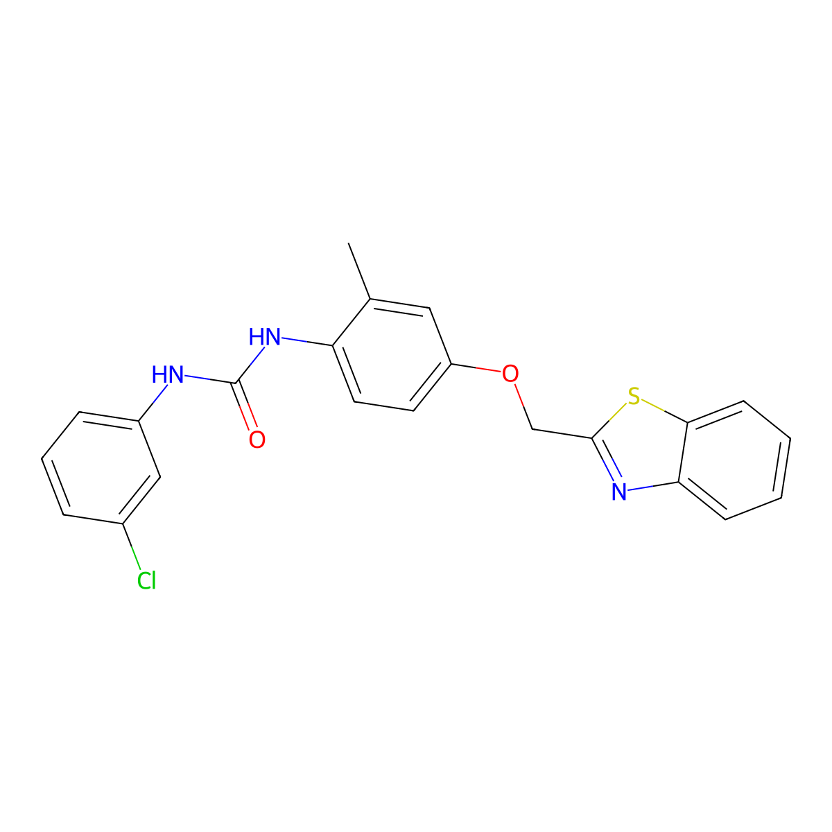 1-[4-(1,3-Benzothiazol-2-ylmethoxy)-2-methylphenyl]-3-(3-chlorophenyl)urea molecular structure, CAS 717893-00-0