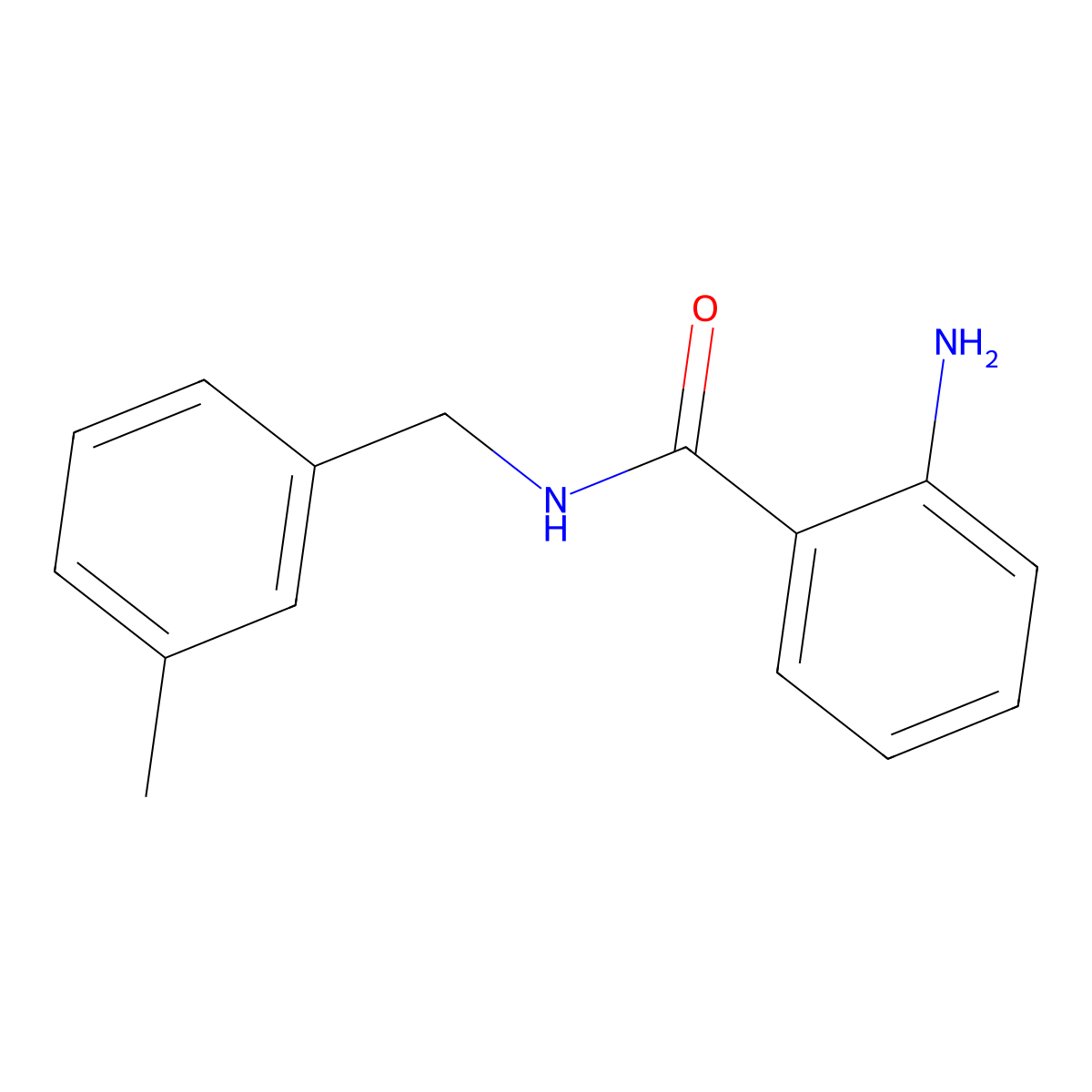 2-amino-N-(3-methylbenzyl)benzamide molecular structure, CAS 717893-10-2