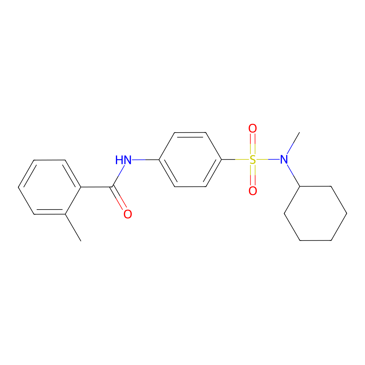 N-(4-{[cyclohexyl(methyl)amino]sulfonyl}phenyl)-2-methylbenzamide molecular structure, CAS 717893-26-0