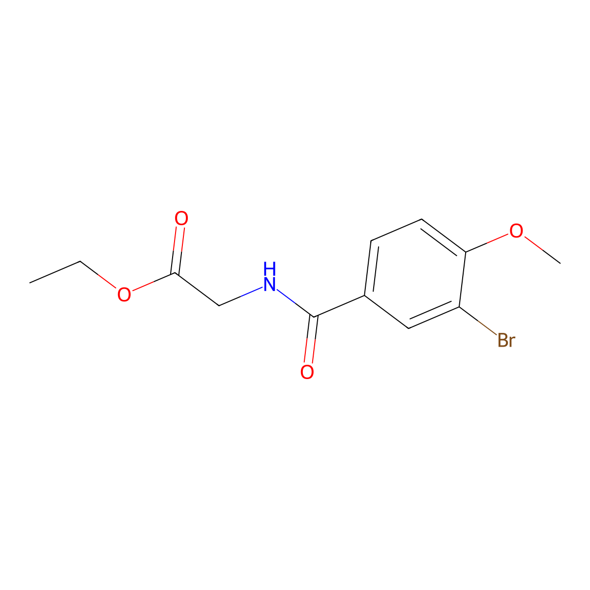 ethyl N-[(3-bromo-4-methoxyphenyl)carbonyl]glycinate molecular structure, CAS 717893-71-5