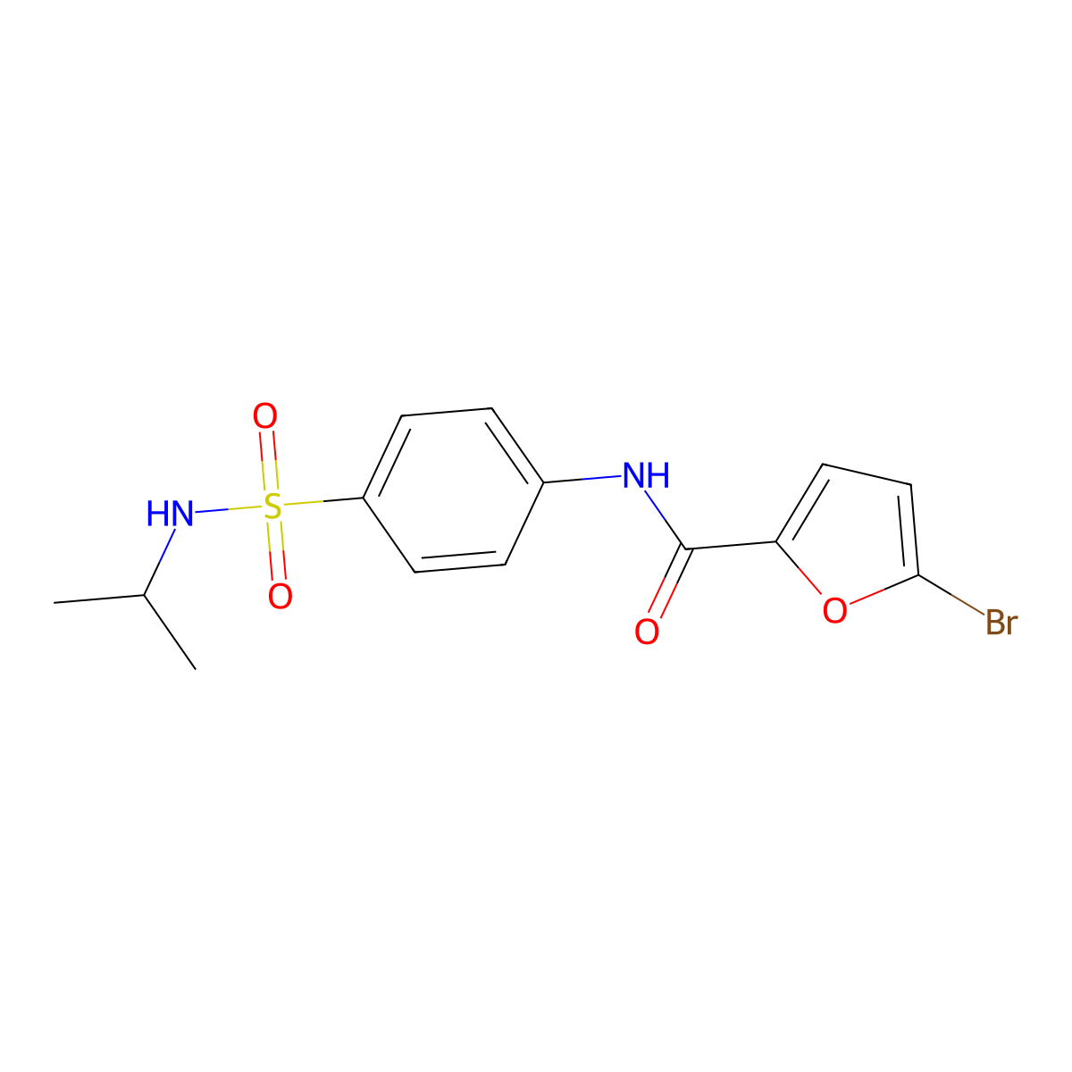 5-bromo-N-{4-[(isopropylamino)sulfonyl]phenyl}-2-furamide molecular structure, CAS 717893-78-2