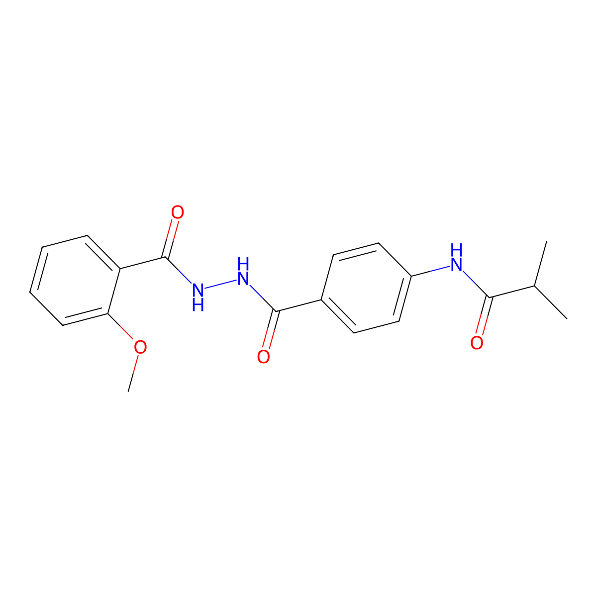 N-[4-[[(2-methoxybenzoyl)amino]carbamoyl]phenyl]-2-methylpropanamide molecular structure, CAS 717893-87-3