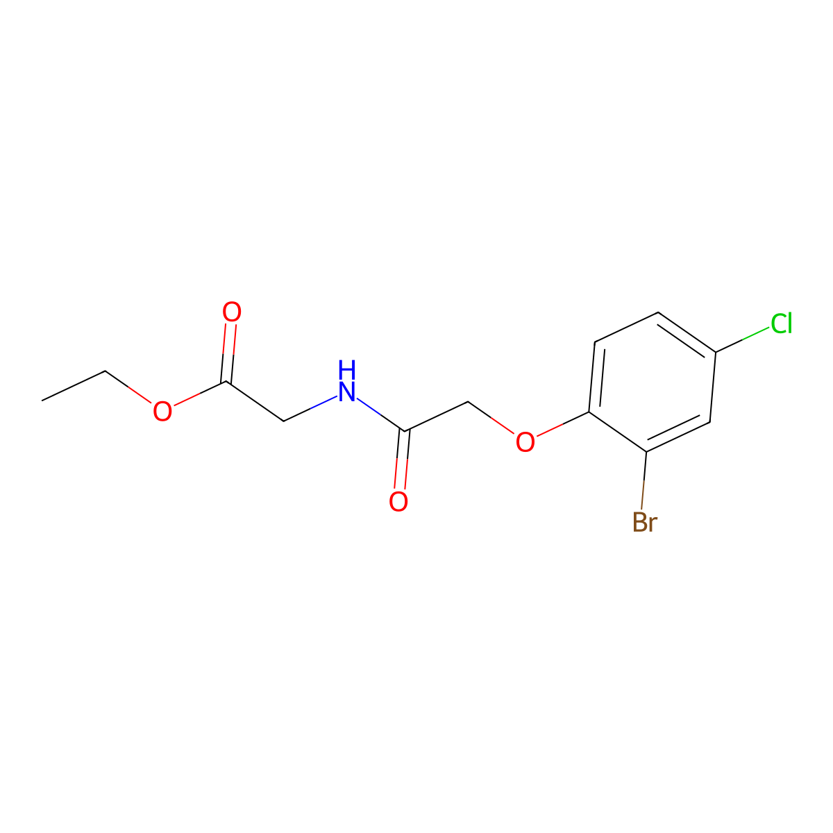 ethyl N-[(2-bromo-4-chlorophenoxy)acetyl]glycinate molecular structure, CAS 717893-91-9