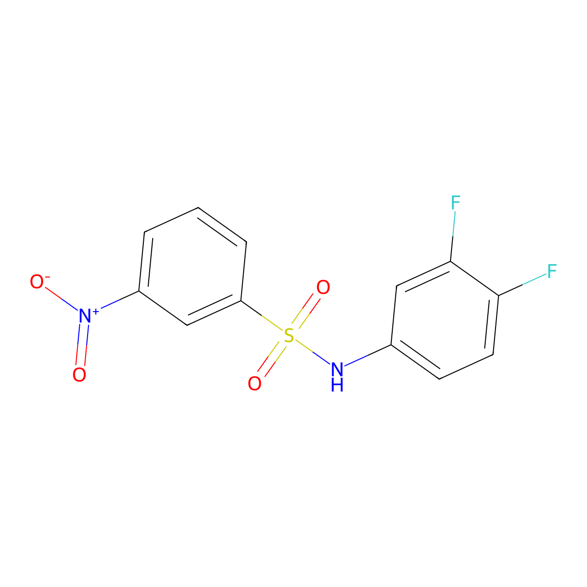 N-(3,4-difluorophenyl)-3-nitrobenzenesulfonamide molecular structure, CAS 717894-08-1