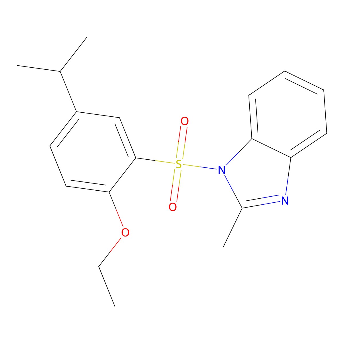 1-((2-ethoxy-5-isopropylphenyl)sulfonyl)-2-methyl-1H-benzo[d]imidazole molecular structure, CAS 717894-19-4
