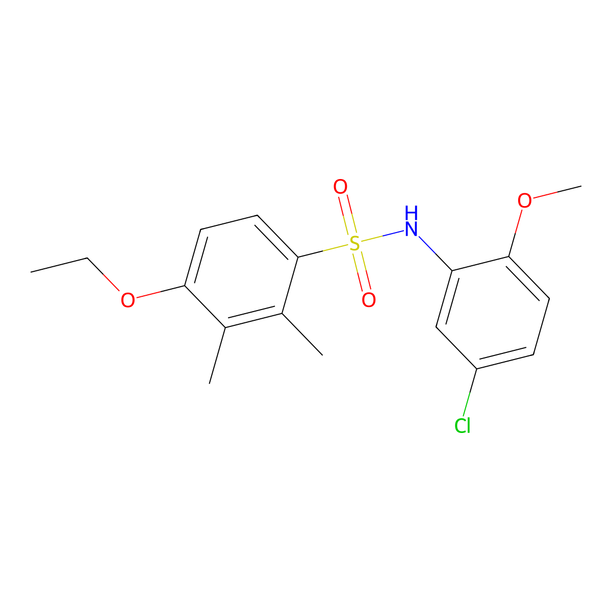N-(5-chloro-2-methoxyphenyl)-4-ethoxy-2,3-dimethylbenzene-1-sulfonamide molecular structure, CAS 717894-39-8