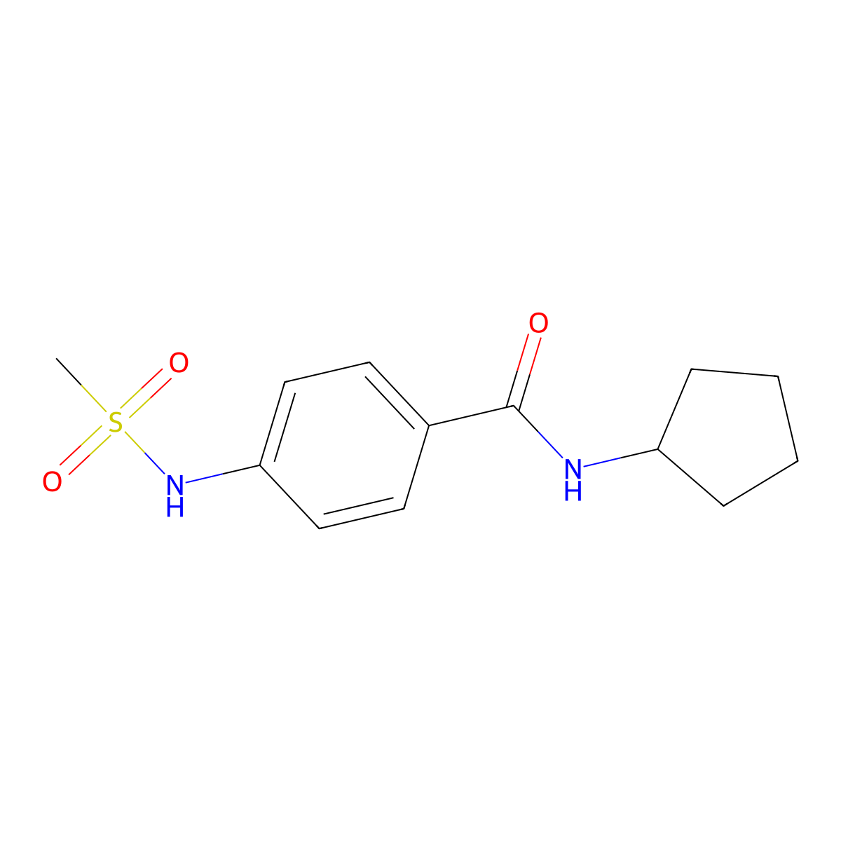 N-cyclopentyl-4-[(methylsulfonyl)amino]benzamide molecular structure, CAS 717894-54-7