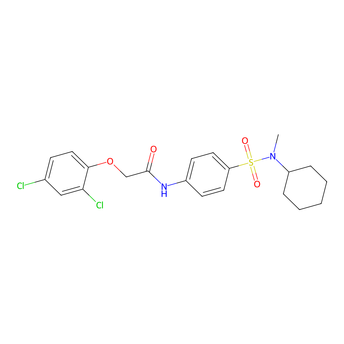 N-(4-{[cyclohexyl(methyl)amino]sulfonyl}phenyl)-2-(2,4-dichlorophenoxy)acetamide molecular structure, CAS 717894-64-9