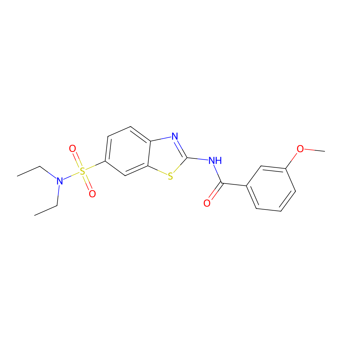 N-[6-(diethylsulfamoyl)-1,3-benzothiazol-2-yl]-3-methoxybenzamide molecular structure, CAS 717894-93-4