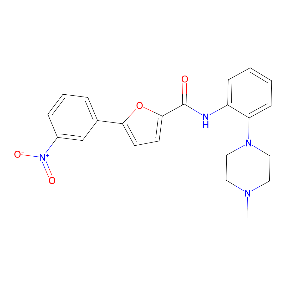 N-[2-(4-methylpiperazin-1-yl)phenyl]-5-(3-nitrophenyl)furan-2-carboxamide molecular structure, CAS 717894-95-6