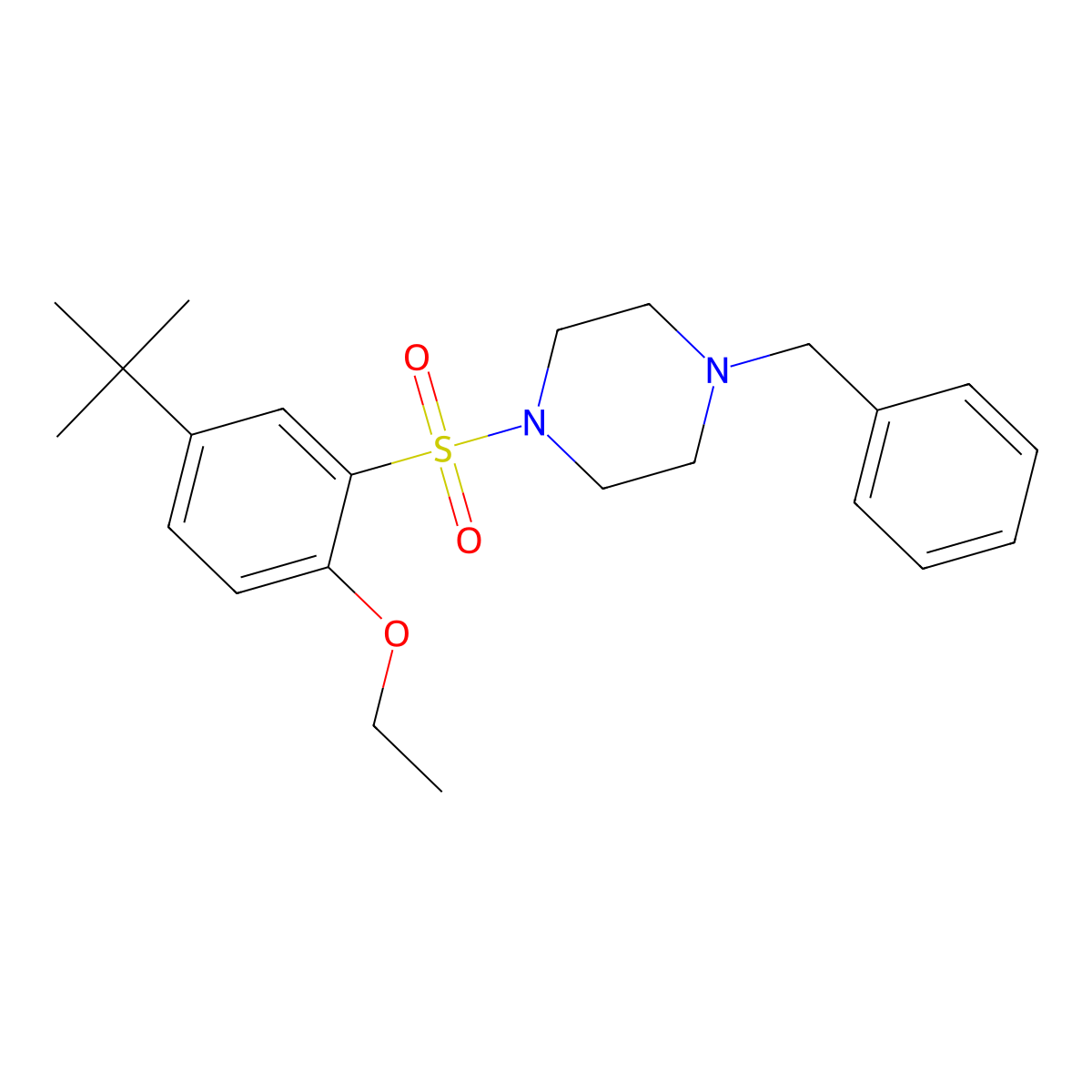 1-Benzyl-4-(5-tert-butyl-2-ethoxyphenyl)sulfonylpiperazine molecular structure, CAS 717895-45-9