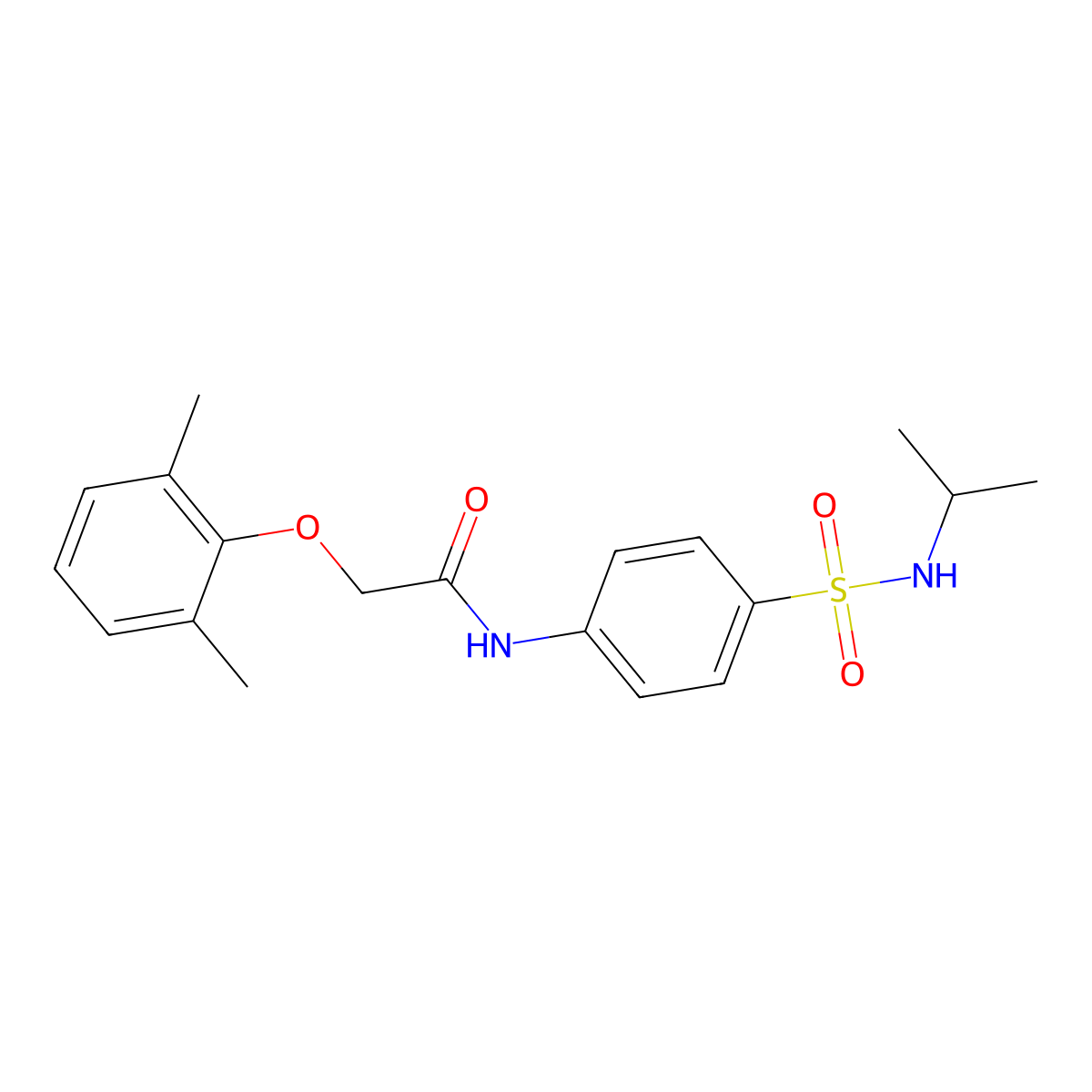 2-(2,6-dimethylphenoxy)-N-{4-[(isopropylamino)sulfonyl]phenyl}acetamide molecular structure, CAS 717895-51-7