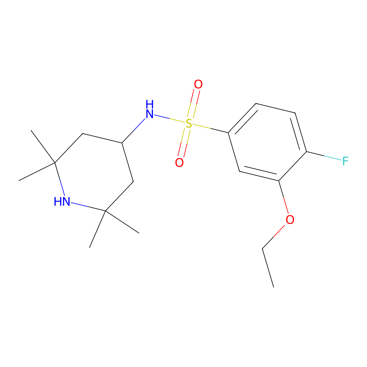 3-ethoxy-4-fluoro-N-(2,2,6,6-tetramethyl-4-piperidinyl)benzenesulfonamide molecular structure, CAS 717895-70-0