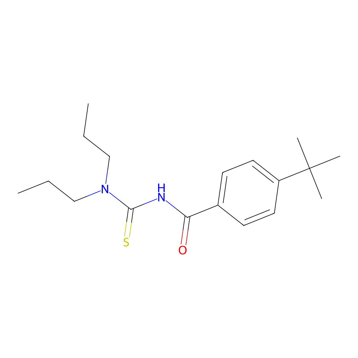 4-tert-butyl-N-(dipropylcarbamothioyl)benzamide molecular structure, CAS 717896-31-6
