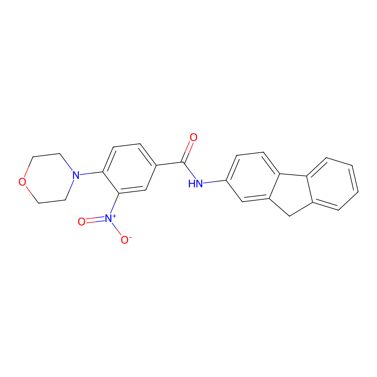 N-(9H-fluoren-2-yl)-4-morpholin-4-yl-3-nitrobenzamide molecular structure, CAS 717896-43-0