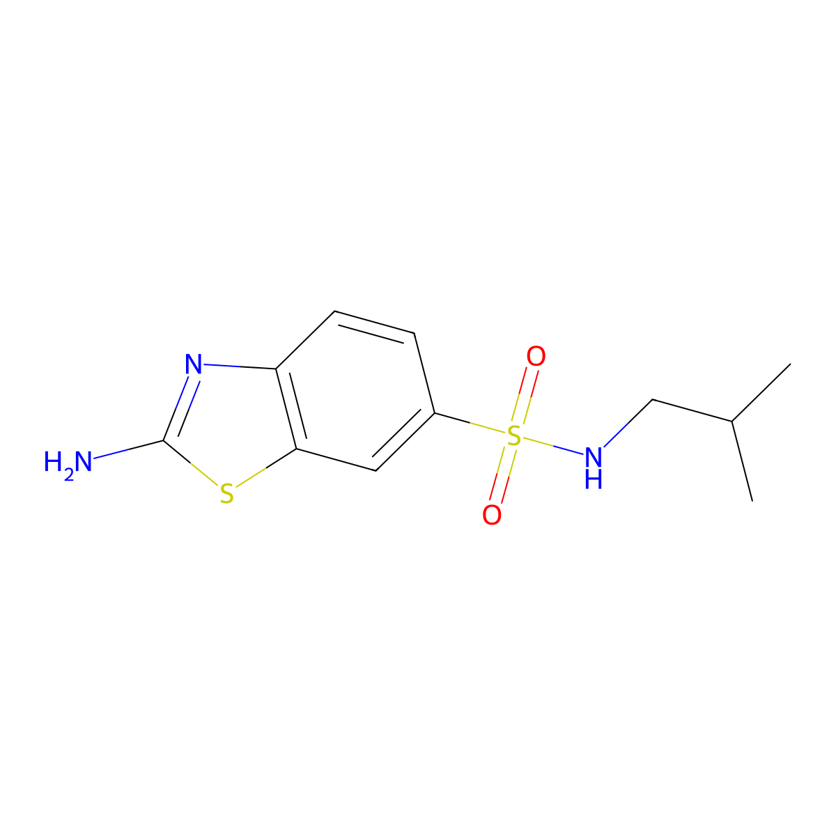 2-amino-N-(2-methylpropyl)-1,3-benzothiazole-6-sulfonamide molecular structure, CAS 717896-45-2