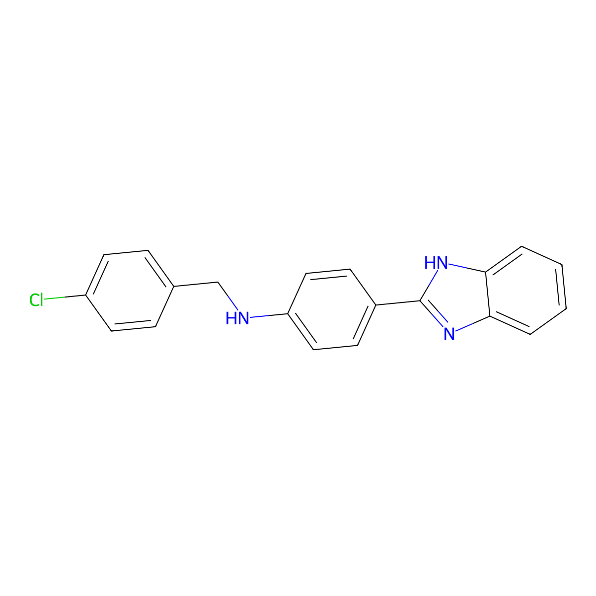 4-(1H-benzimidazol-2-yl)-N-(4-chlorobenzyl)aniline molecular structure, CAS 717896-57-6