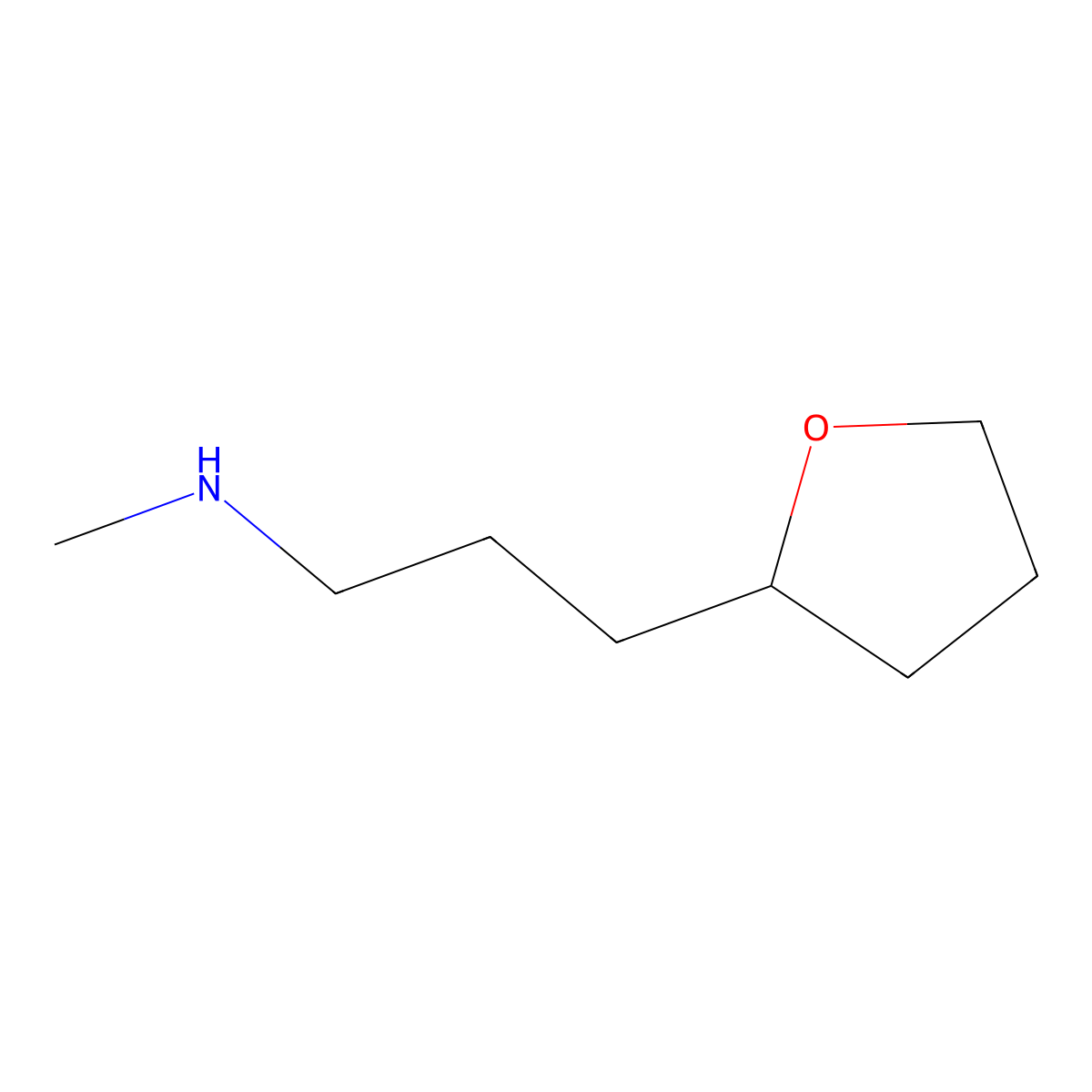 Methyl(3-(oxolan-2-yl)propyl)amine molecular structure, CAS 7179-89-7