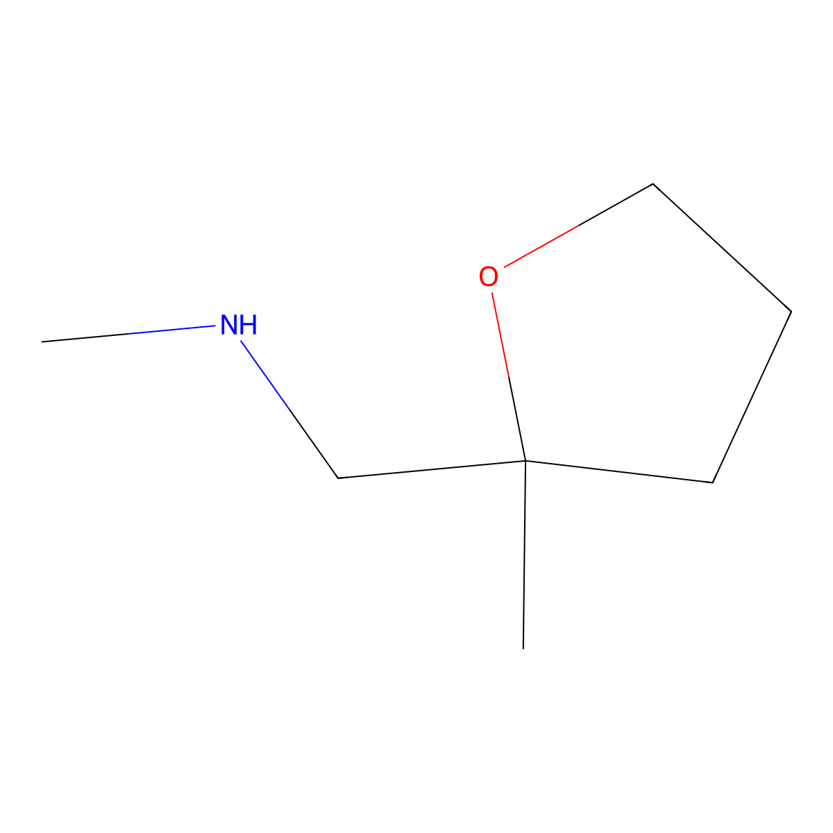 N-methyl-1-(2-methyloxolan-2-yl)methanamine molecular structure, CAS 7179-95-5