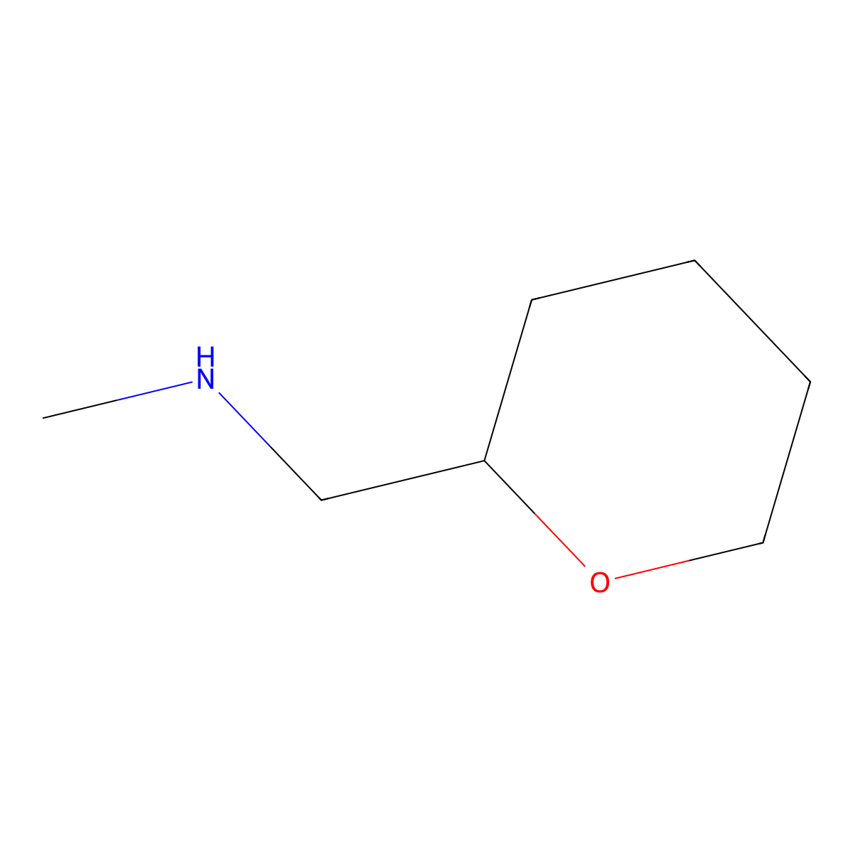 N-Methyl-1-(tetrahydro-2H-pyran-2-yl)methanamine molecular structure, CAS 7179-96-6