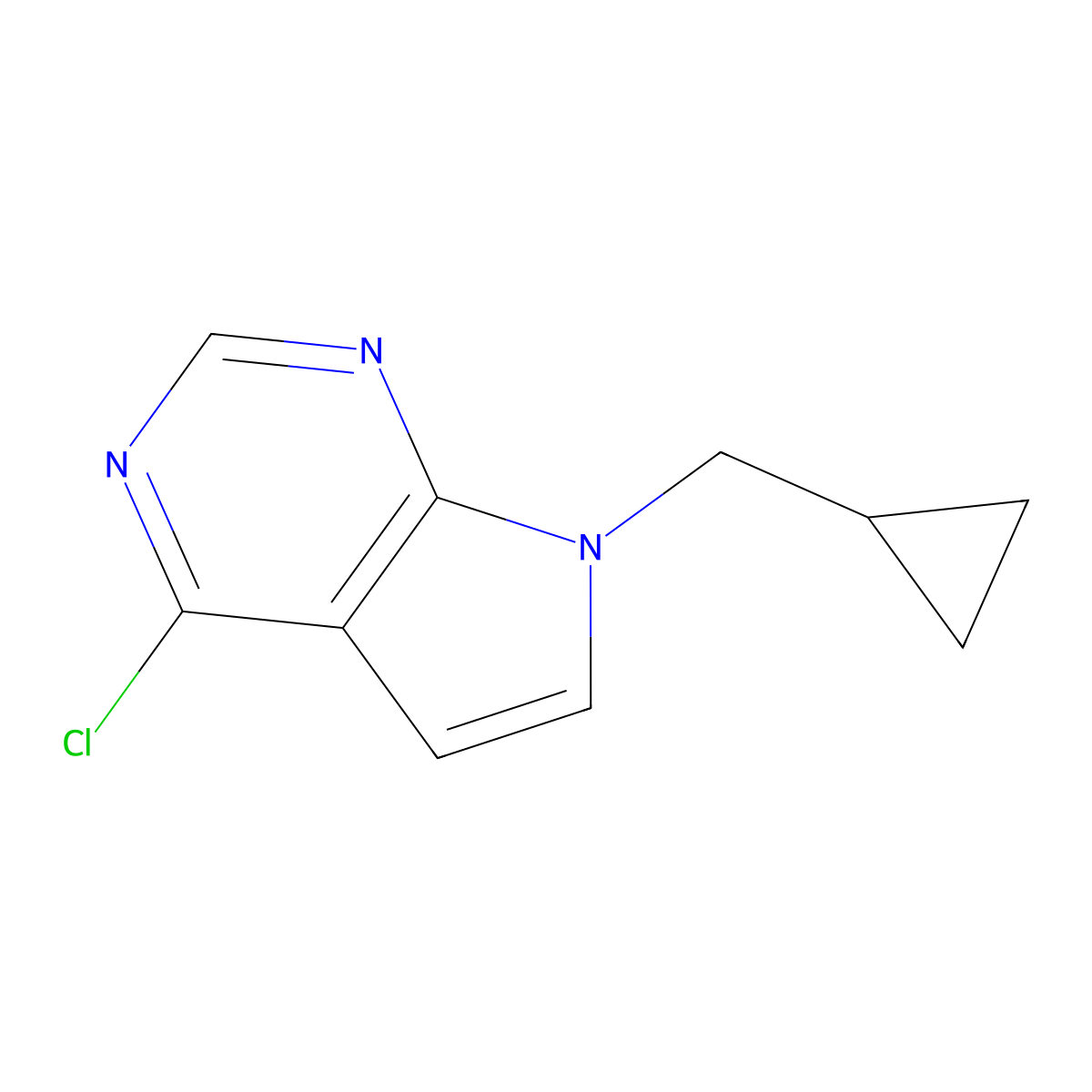 4-Chloro-7-(cyclopropylmethyl)-7H-pyrrolo[2,3-d]pyrimidine molecular structure, CAS 717900-71-5