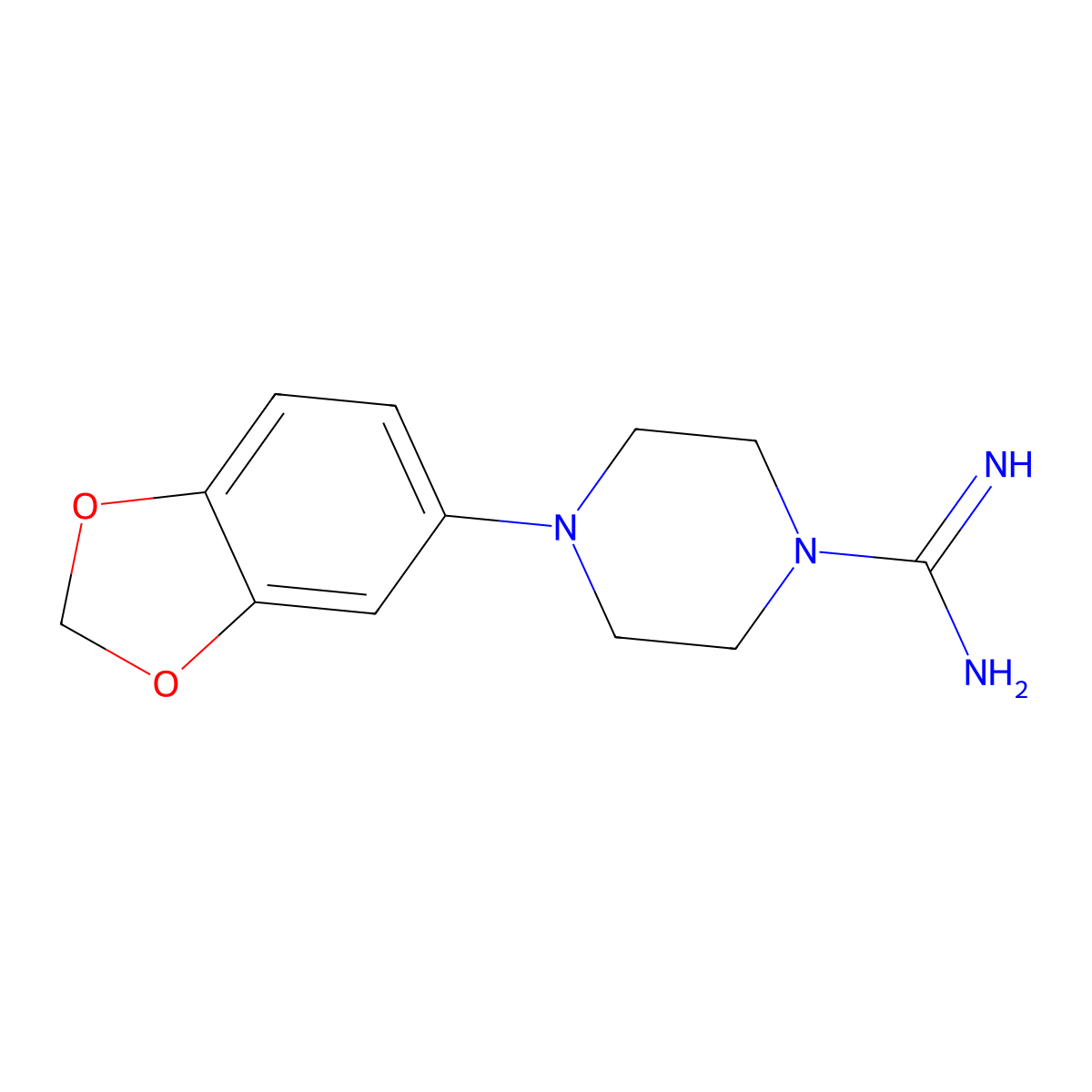 4-(Benzo[d][1,3]dioxol-5-yl)piperazine-1-carboximidamide molecular structure, CAS 717904-53-5