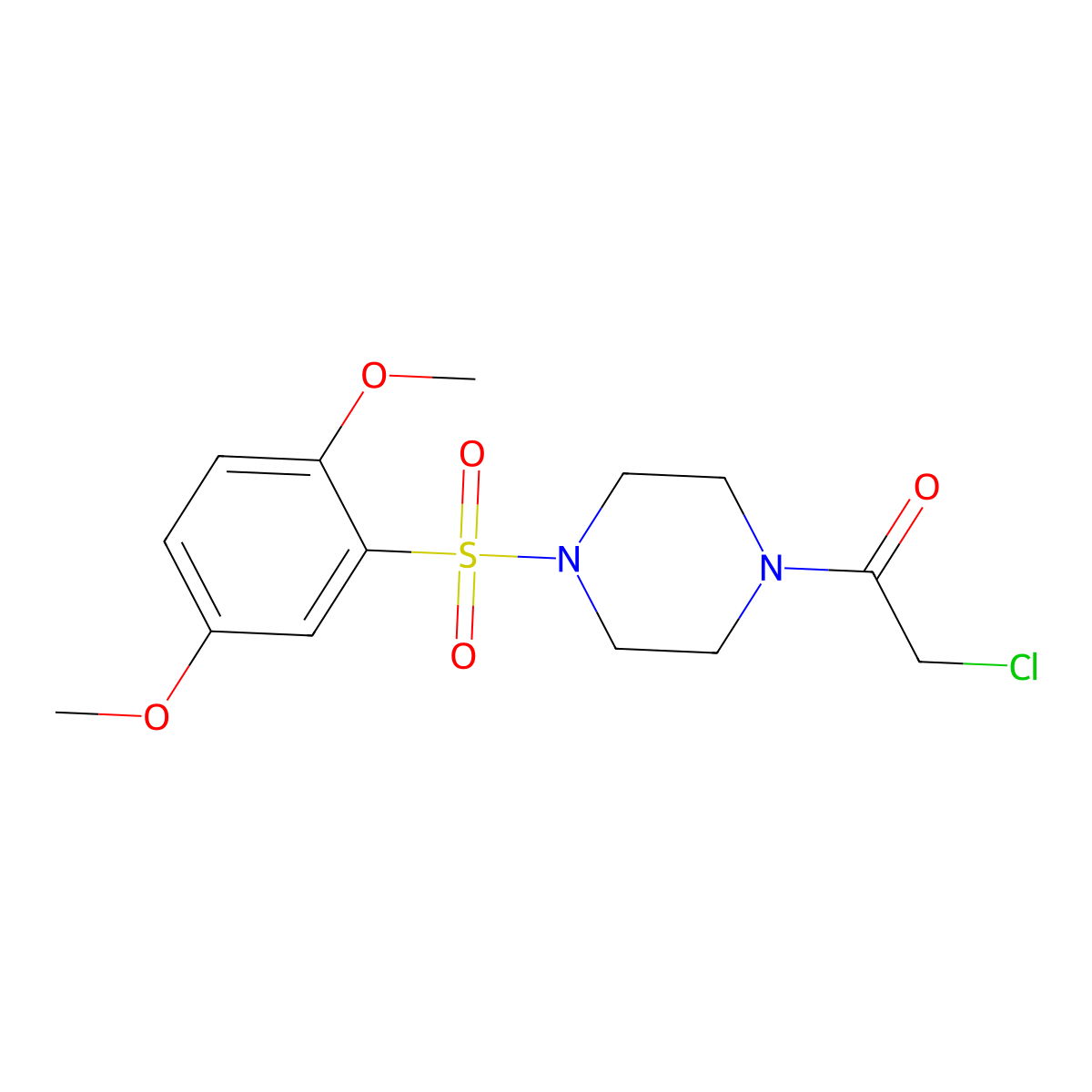 2-Chloro-1-[4-(2,5-dimethoxybenzenesulfonyl)piperazin-1-yl]ethan-1-one molecular structure, CAS 717904-71-7