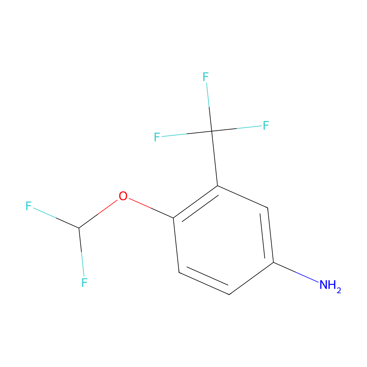 4-(Difluoromethoxy)-3-(trifluoromethyl)aniline molecular structure, CAS 71791-37-2