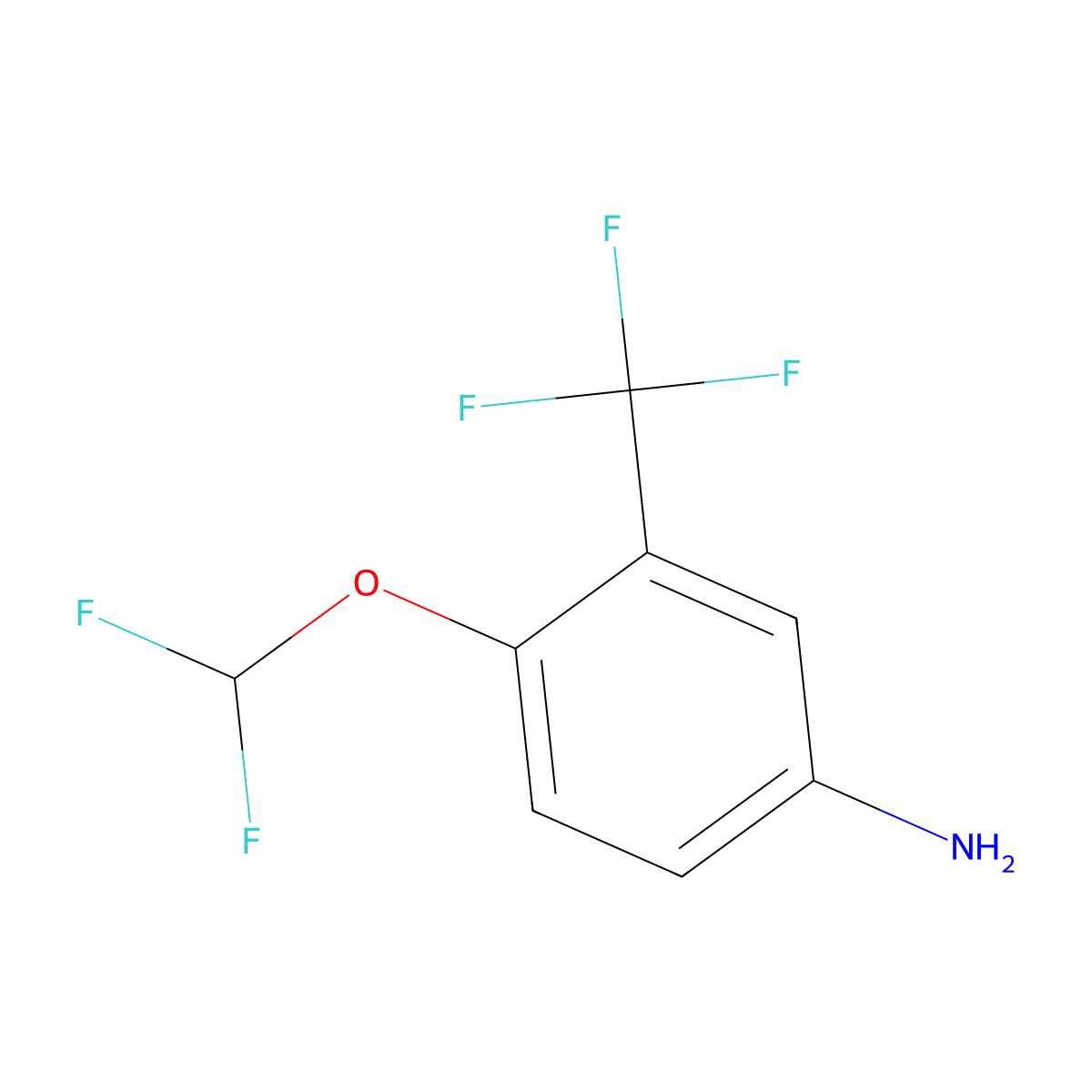 4-(Difluoromethoxy)-3-(trifluoromethyl)aniline molecular structure, CAS 71791-37-2