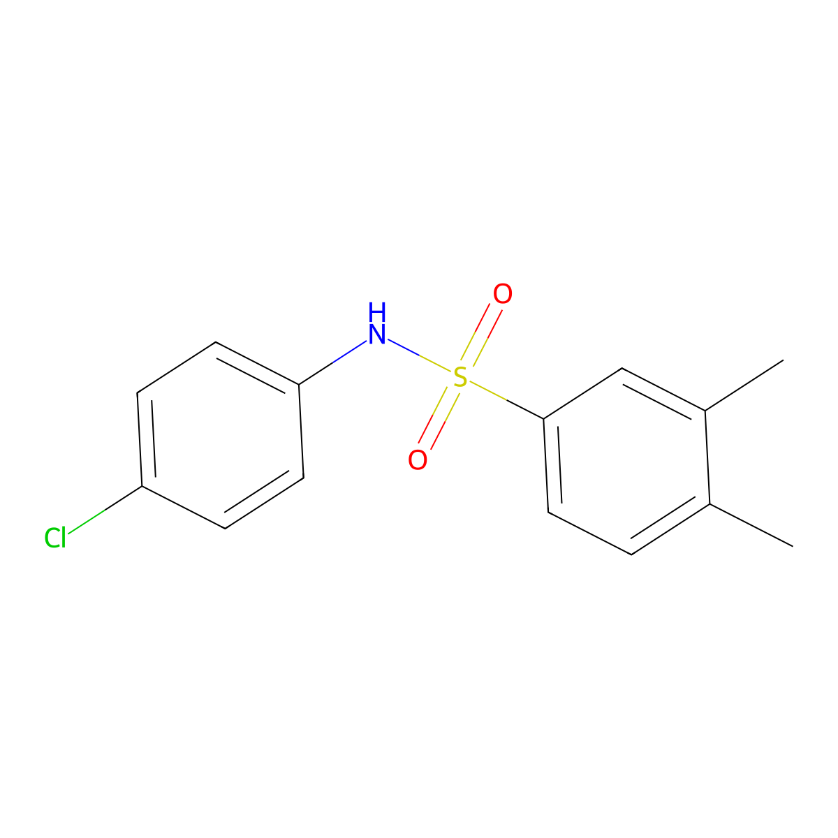 N-(4-chlorophenyl)-3,4-dimethylbenzenesulfonamide molecular structure, CAS 71796-07-1