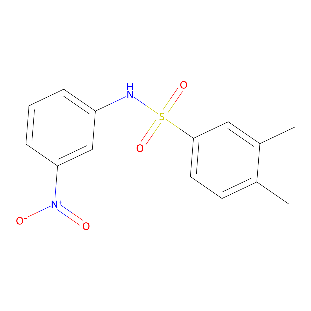 3,4-dimethyl-N-(3-nitrophenyl)benzene-1-sulfonamide molecular structure, CAS 71796-09-3