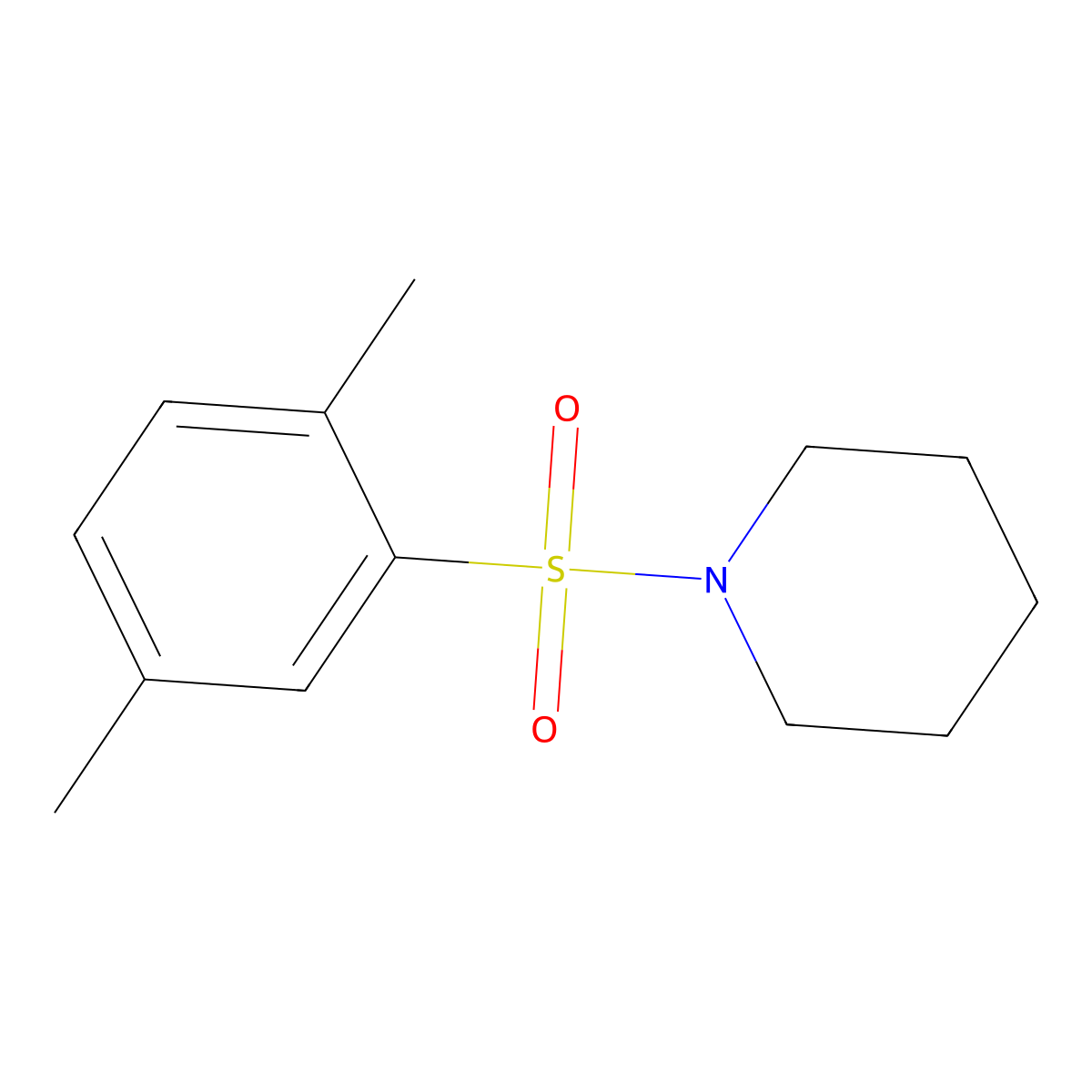 1-(2,5-Dimethylphenyl)sulfonylpiperidine molecular structure, CAS 71796-21-9