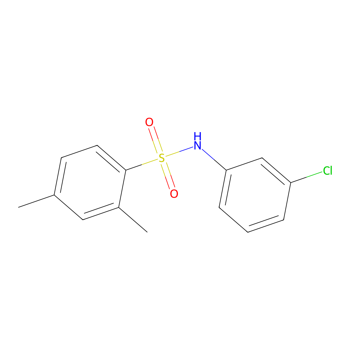 N-(3-chlorophenyl)-2,4-dimethylbenzenesulfonamide molecular structure, CAS 71796-29-7