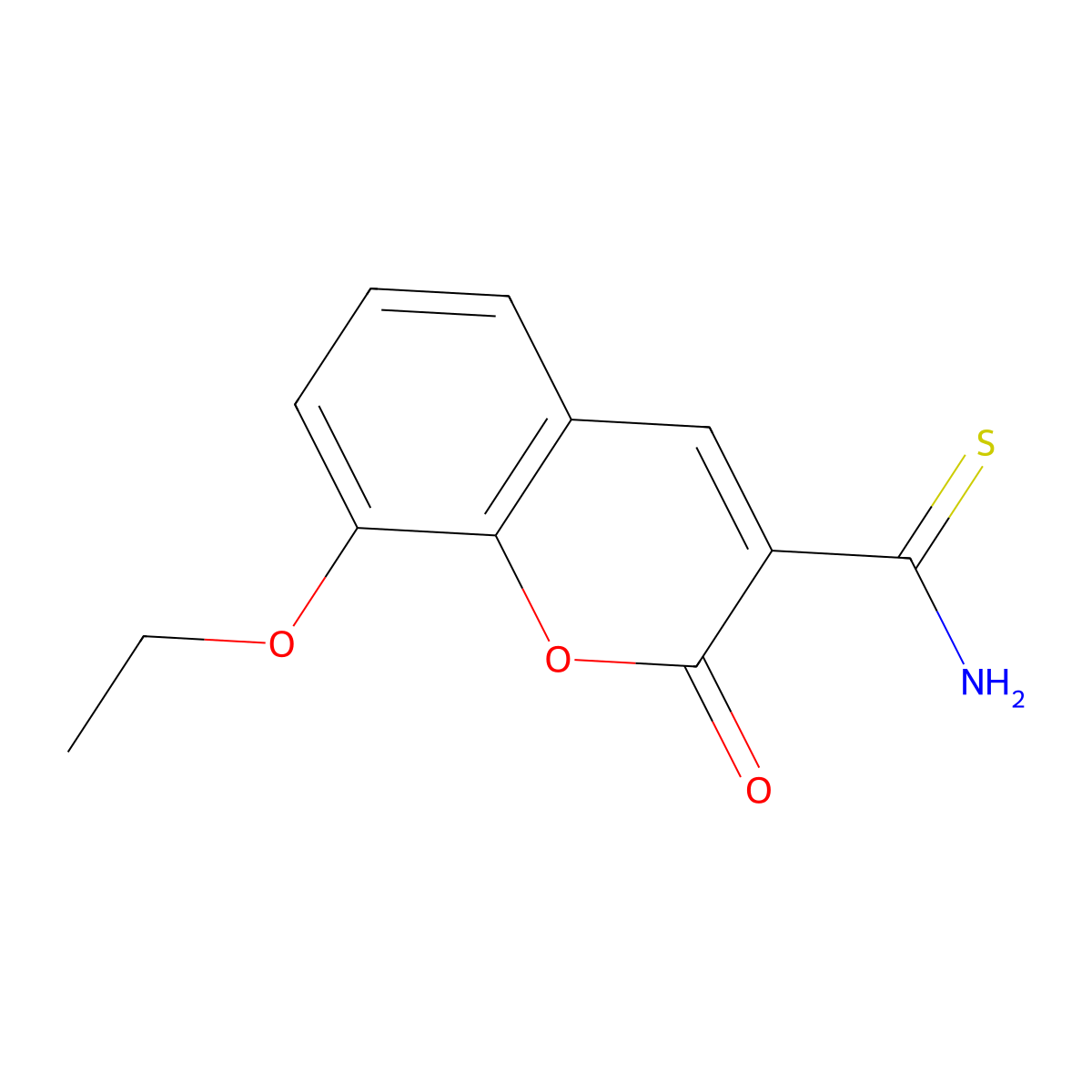 8-ethoxy-2-oxo-2H-chromene-3-carbothioamide molecular structure, CAS 71796-78-6