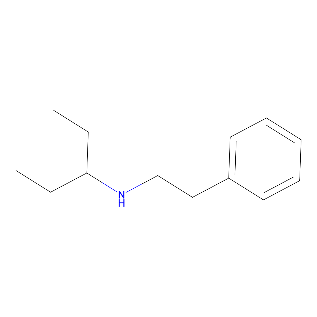 N-(2-Phenylethyl)pentan-3-amine molecular structure, CAS 71797-47-2