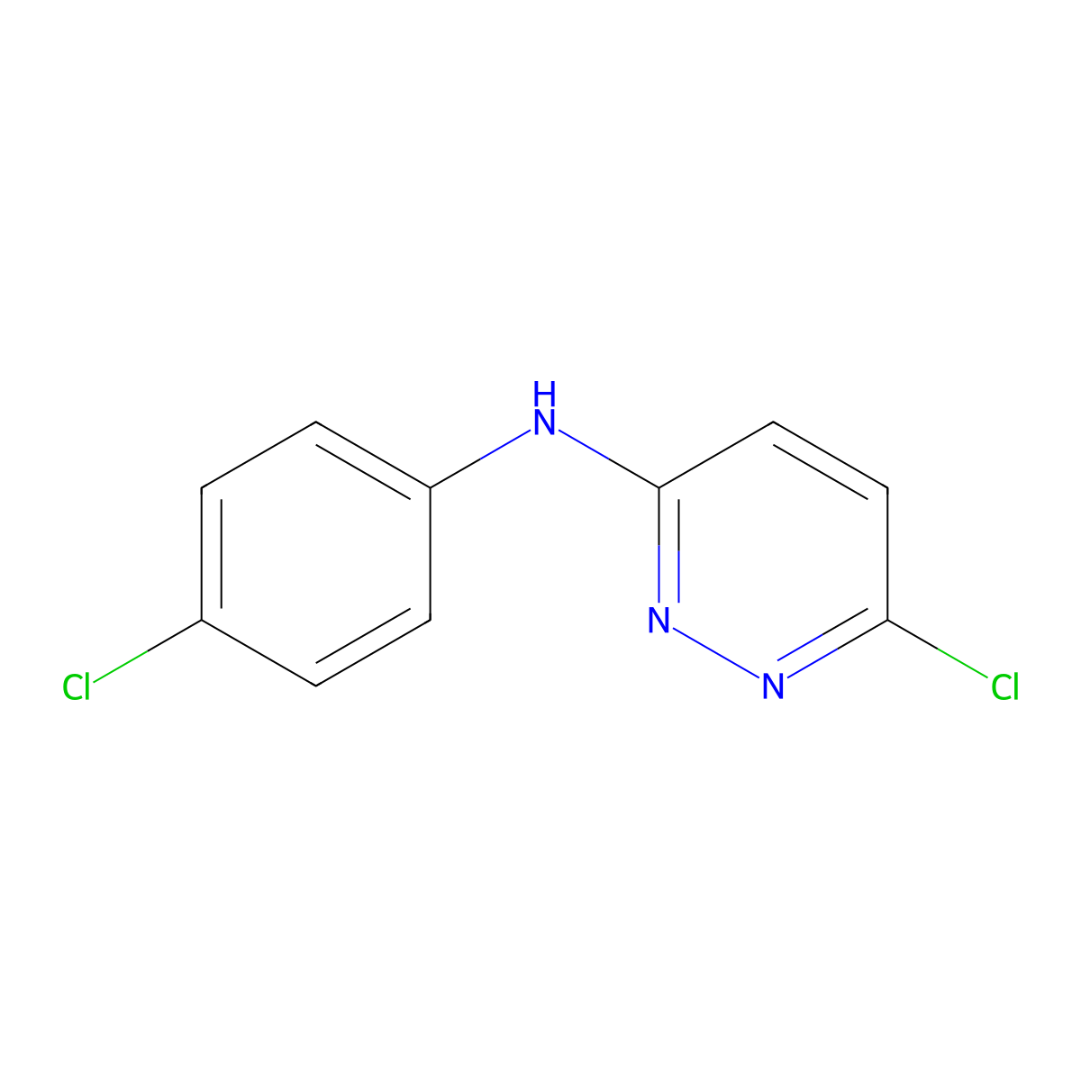 6-chloro-N-(4-chlorophenyl)pyridazin-3-amine molecular structure, CAS 718-02-5