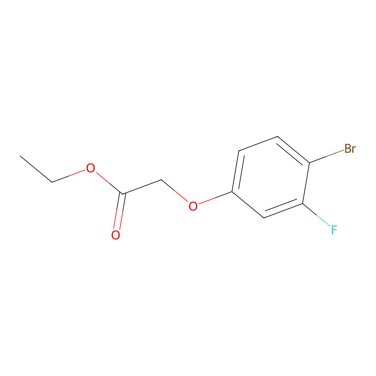 Ethyl 2-(4-bromo-3-fluoro-phenoxy)acetate molecular structure, CAS 718-13-8