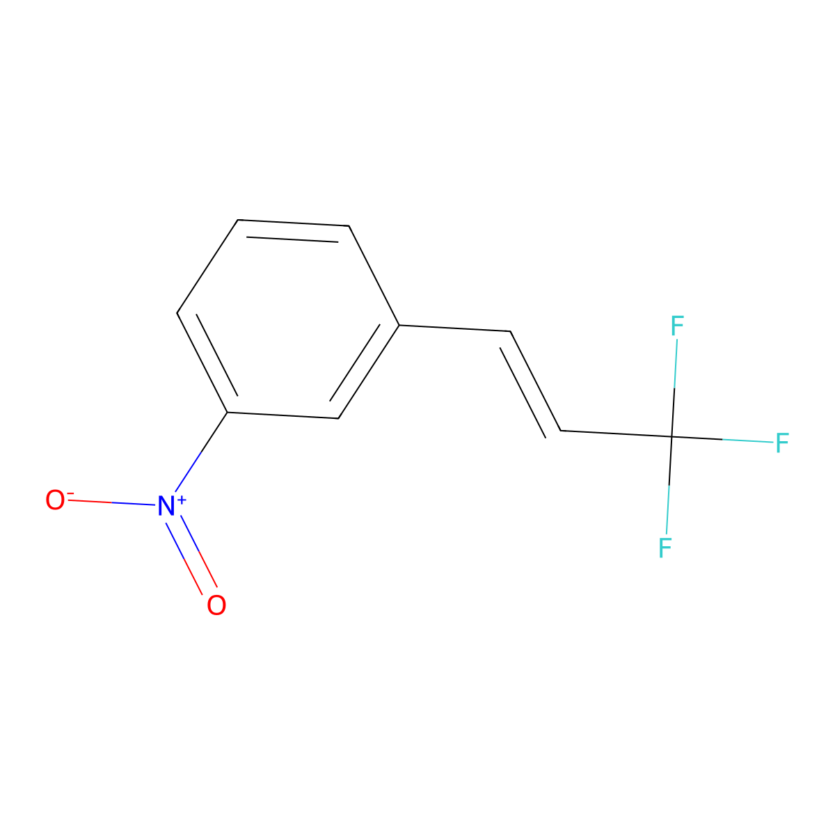 1-Nitro-3-(3,3,3-trifluoro-1-propen-1-yl)benzene molecular structure, CAS 718-14-9